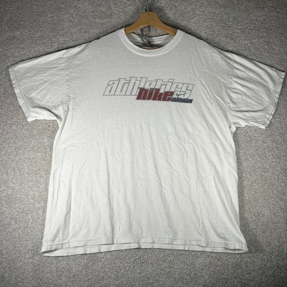 Vintage 2000s Nike Grey tag athletics distressed white t-shirt Size XL